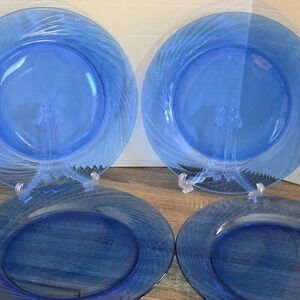 Vtg Pyrex Fiesta Cobalt  Plates